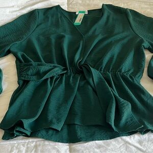 Kaileigh Deep Green Blouse